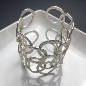 Anthropologie Silver geometric Handcuff